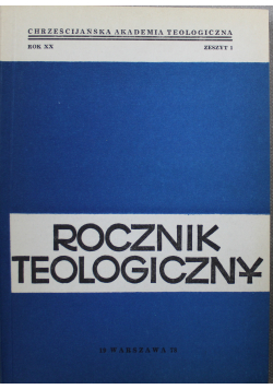 Rocznik teologiczny rok XX zeszyt 1