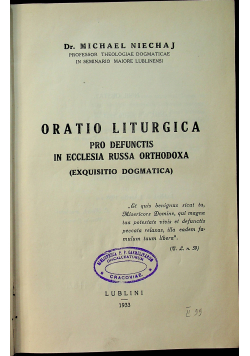 Oratio Liturgica 1933 r