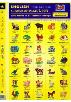 English. Find the pair. Farm animals & pets