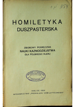 Homiletyka duszpasterska 1935 r