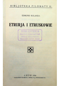 Etrurja i Etruskowie 1934 r