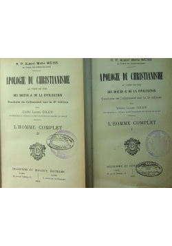 Apologie du Christianisme au point de vue des meurs and de la civilisations 2 tomy 1894 r