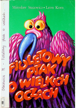 Fioletowy ptak o wielkich oczach