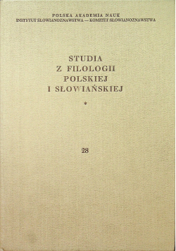 Studia z filologii polskiej i słowiańskiej 28