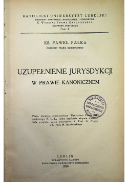 Uzupełnienie Jurysdykcji w prawie kanonicznem 1936 r