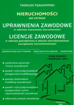 Fijałkowski Tadeusz - Nieruchomości Uprawnienia zawodowe Licencje zawodowe