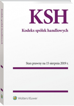 Kodeks spółek handlowych. Przepisy stan 15.08.2019