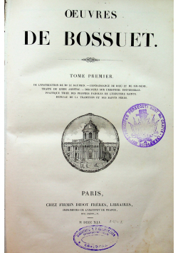 Qeuvres de Bossuet tome premier 1841 r.