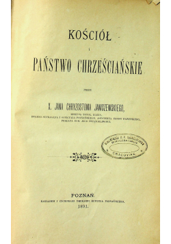 Kościół i państwo chrześcijańskie 1891 r.