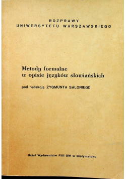 Metody foarmalne w opisie języków słowiańskich