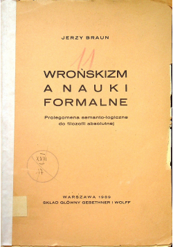 Wrońskizm a nauki formalne 1939 r.