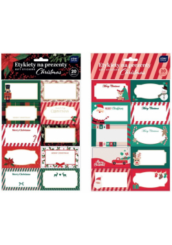 Etykiety na prezenty Christmas 20szt mix