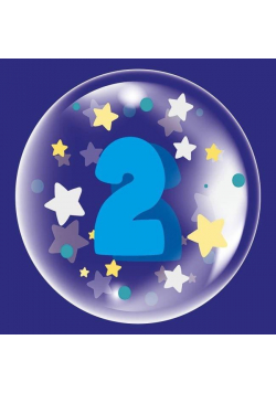 Balon 45cm dla chłopca cyfra 2 TUBAN