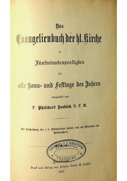 Das Funngelienbuch der hl Kirche 1912 r