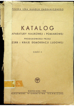 Katalog aparatury naukowej i pomiarowej część II