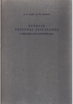 Funkcje Zmiennej Zespolonej