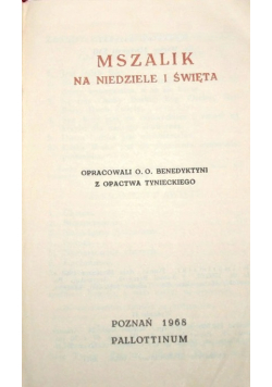 Mszalik na niedzielę i święta