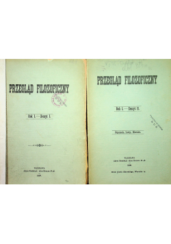 Przegląd filozoficzny 1897 r zeszyt I i i II