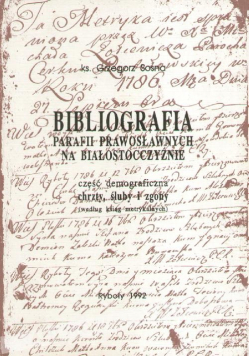 Bibliografia Parafia Prawosławnych na Białostocczyźnie