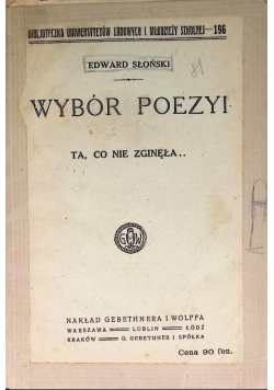 Słoński Wybór poezyi 1918 r.