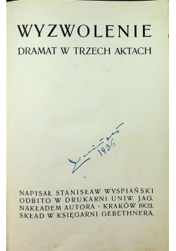 Wyspiański wyzwolenie 1902 r.