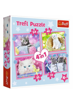 Puzzle 4w1 Zabawne kotki