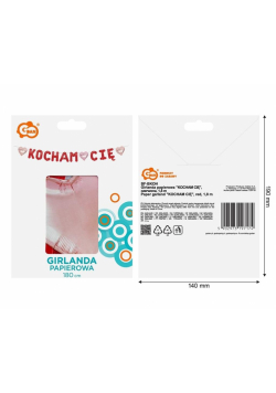 Girlanda papierowa Kocham Cię czerwona 1,8m