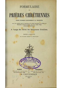 Formulaire de Prieres Chretiennes 1861 r.