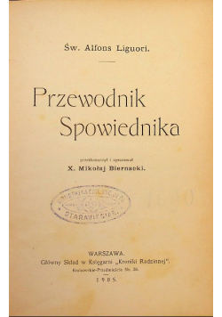 Przewodnik spowiednika 1905 r.