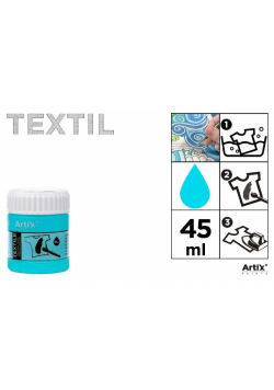 Farba do tkanin błękit turkusowy 45ml (6szt)
