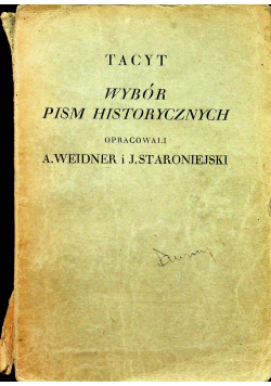 Tacyt Wybór pism historycznych 1922r