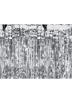 Kurtyna party srebrna 100x200cm