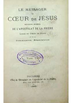 Le messager du Coeur de Jesus Tom 56 1889 r.