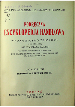 Podręczna encyklopedja handlowa tom 2 1931 r.