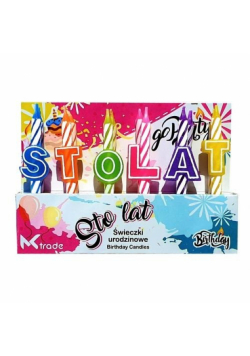 Świeczki urodzinowe kolorowe Sto Lat