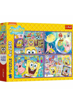 Puzzle 4x250 Szalony świat Sponge Boba 13342