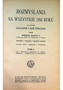 Rozmyślania na wszystkie dni roku Tom 1 1913 r.