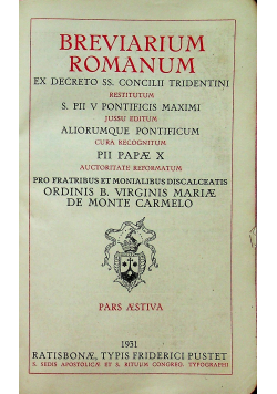 Breviarium Romanum 1931 r.
