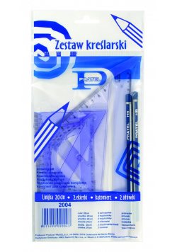 Zestaw kreślarski z linijką 20cm + 2 ołówki PRATEL