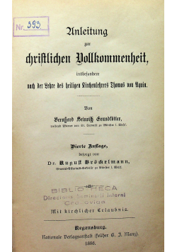 Anleitung zur christlichen vollkommenheit 1896 r