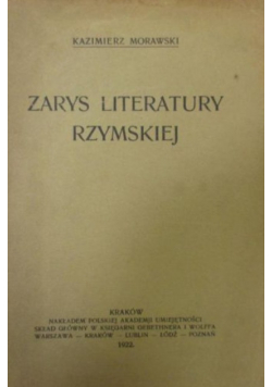 Zarys literatury rzymskiej 1922 r.