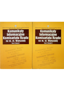 Komunikaty informacyjne Komisariatu Rządu na m st Warszawę 2 tomy