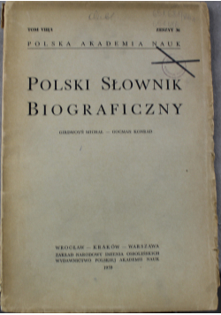 Polski słownik biograficzny tom VIII/1 zeszyt 36