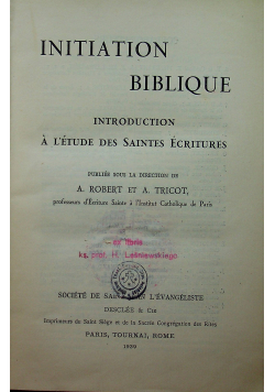 Initiation Biblique 1939 r