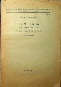 Ceny we Lwowie 1934 r