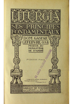 Liturgia ss principes fondamentaux