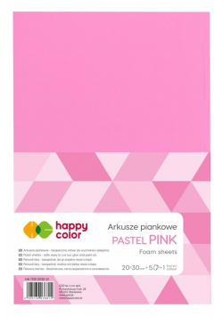 Arkusze piankowe A4 5szt różowe pastelowe