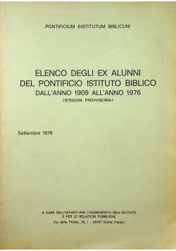 Elenco degli ex alunni del pontificio intituto biblico