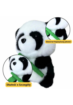 Maskotka przytulanka panda z bambusem 18cm