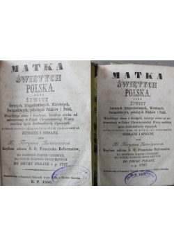 Matka Świętych Polska Część od I do IV 1850 r
